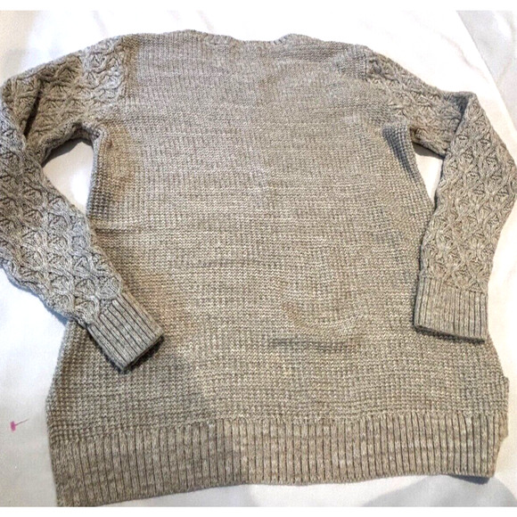 Jeanne Pierre Womens Beige Cotton Capsule Fisherman Knit Pullover Sweater Sz‎ M - Picture 2 of 7